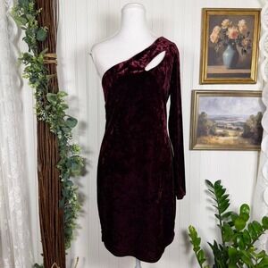Charlotte Russe One Shoulder Velvet Dress Size Large